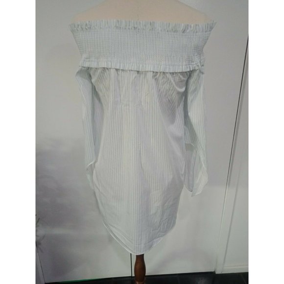 Portmans Off Shoulder Striped Top Size 8 - Picture 3 of 5